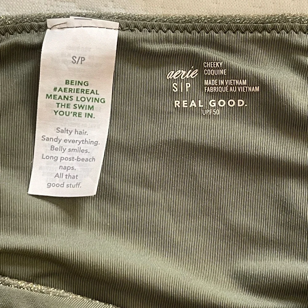 aerie Olive Shimmer Bikini Set